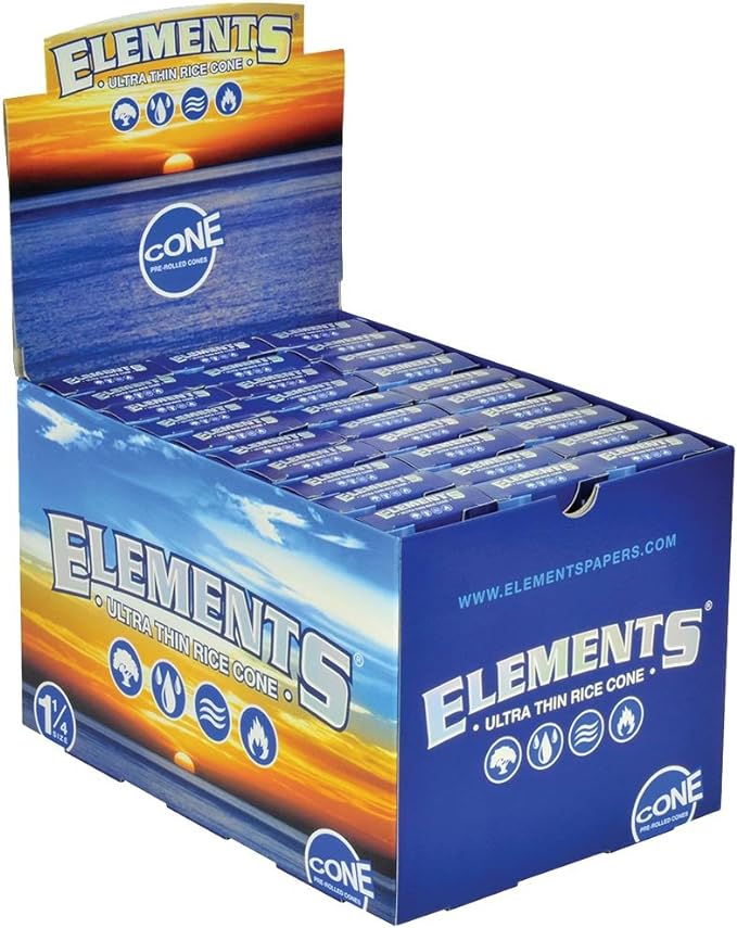 ELEMENTS 1 1/4 SIZE ULTRA THIN RICE CONES 30CT 6PK