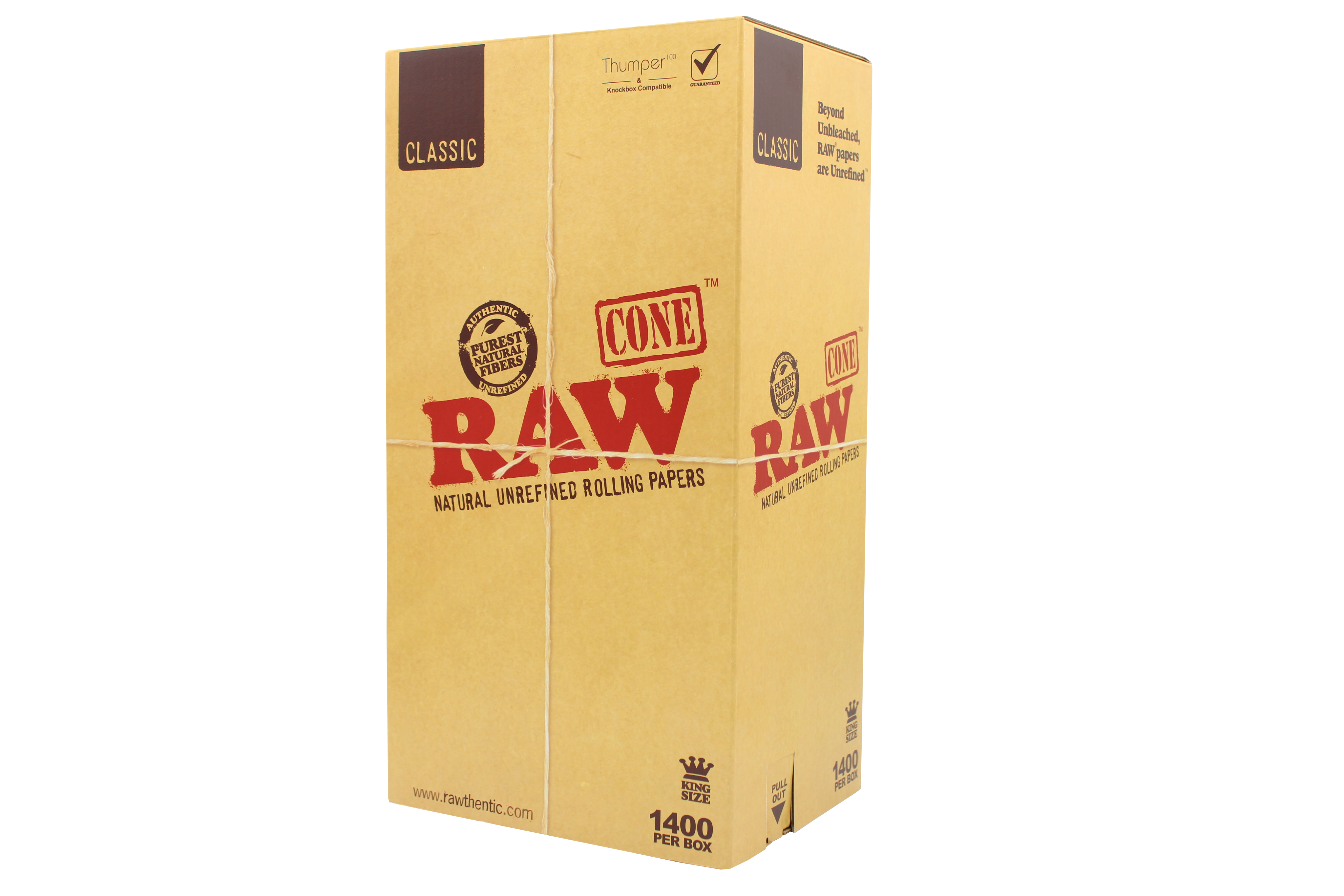 RAW - CLASSIC  KING SIZE PRE - ROLLED  CONES 1400 PER BOX