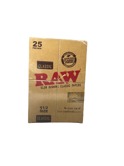 RAW CLASSIC 1 1/2 SIZE ROLLING PAPERS 25PK 33CT