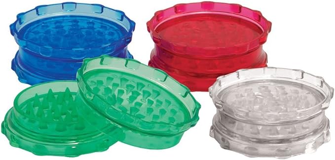 100MM PLASTIC GRINDERS 10CT -  ASSORTED COLORS
