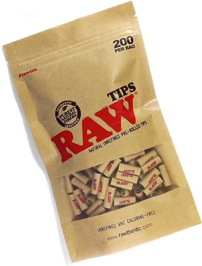 RAW NATURAL UNREFINED PRE-ROLLED TIPS 200CT