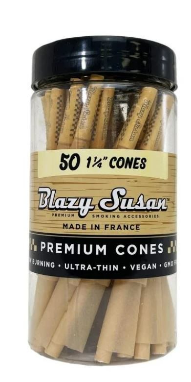 BLAZY SUSAN UNBLEACHED CONES 1 1/4 50CT JAR