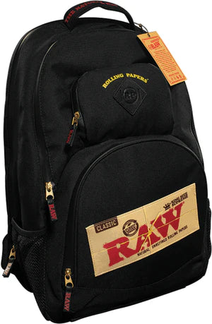 RAW X ROLLING PAPERS BACKPACK SMELL PROOF BACKPACK - BLACK