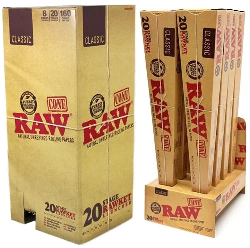 RAW- CLASSIC 20 STAGE RAWKET LAUNCHER CONES 8PK 20 EACH 160 CT
