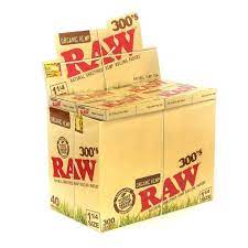 RAW ORGANIC ROLLING PAPERS 300'S 1 1/4 40PK