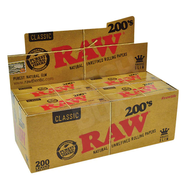 RAW- 200'S KING SIZE SLIM ROLLING PAPERS 200CT