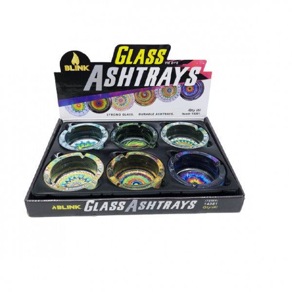 Blink Glass Ashtray Tie Dye 6Ct