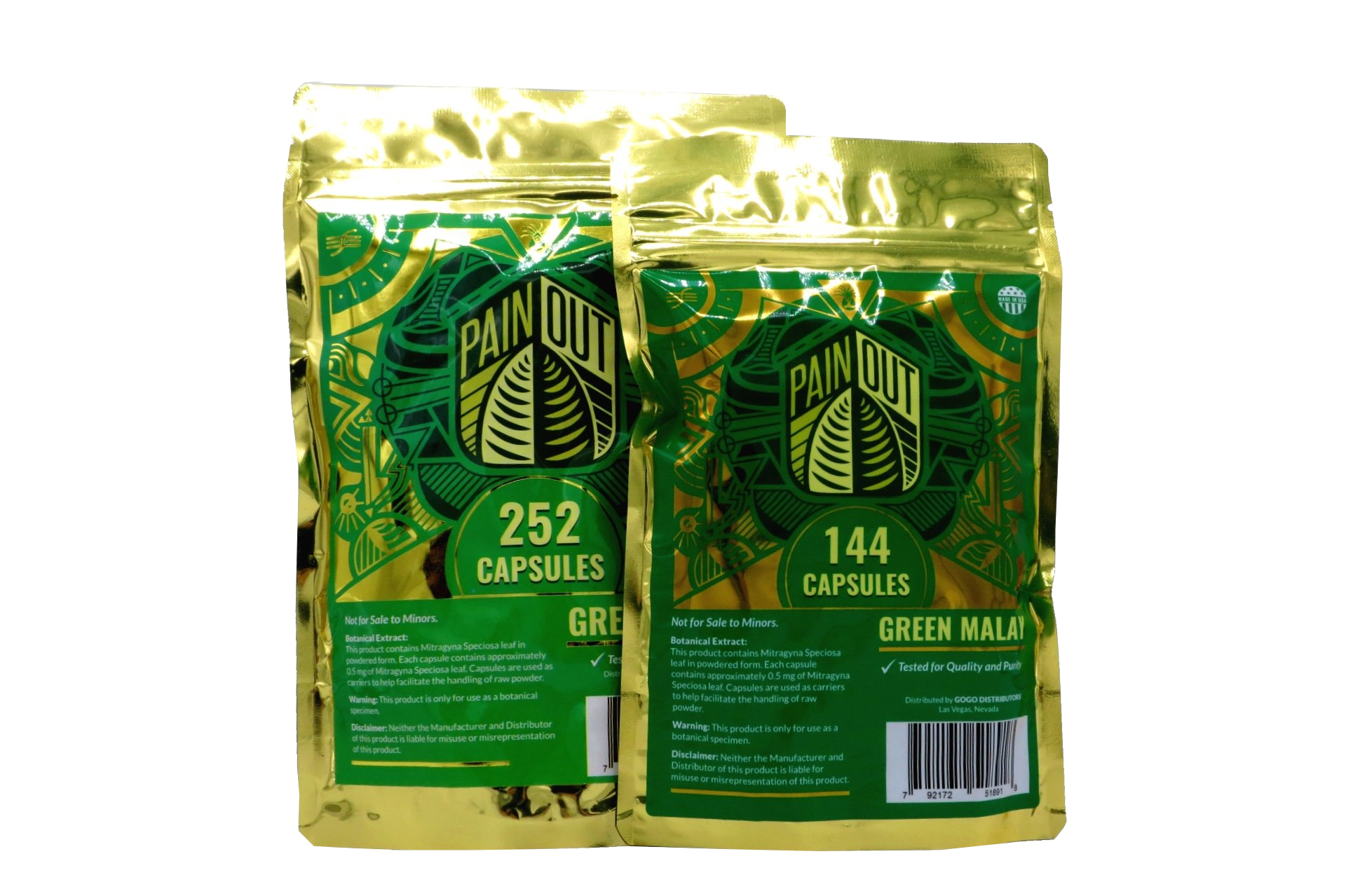 PAIN OUT GREEN MALAY KRATOM CAPSULES