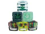 Blink Rasta Square Glass Ashtrays 6Ct