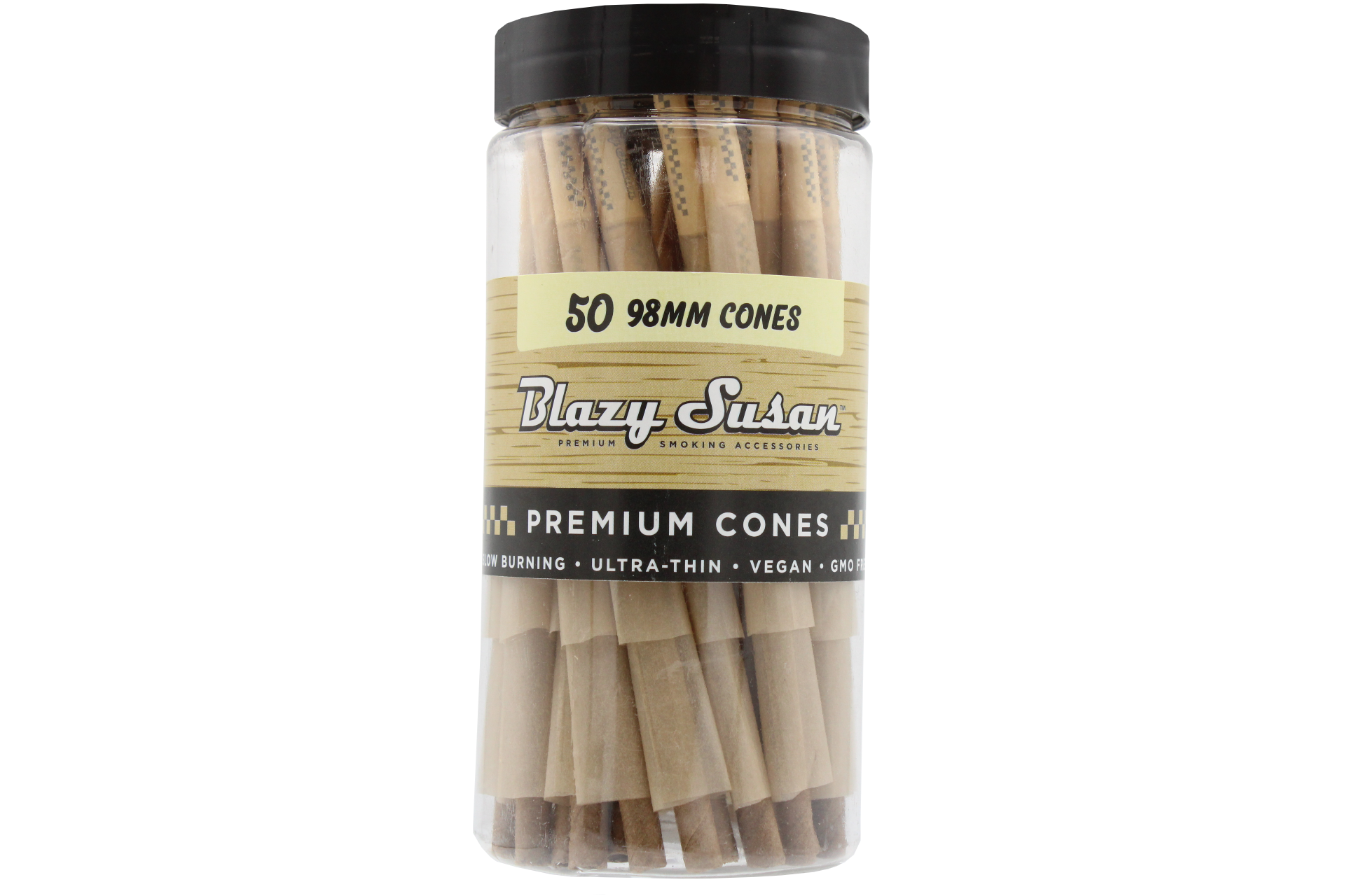 BLAZY SUSAN UNBLEACHED PRE ROLLED CONES 50 CT 98 MM
