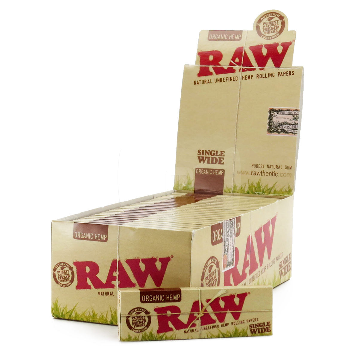 RAW-ORGANIC SINGLE WIDE 50CT ROLLING PAPERS