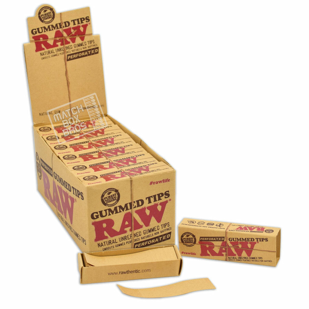 RAW GUMMED TIPS PERFORATED 24CT
