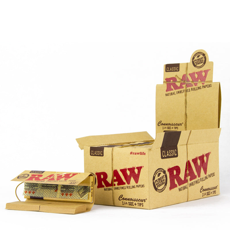 RAW CLASSIC CONNOISSEUR ROLLING PAPERS 1 1/4 24CT