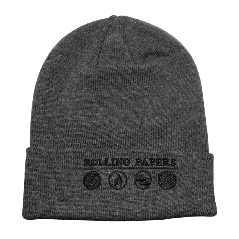 RAW Rolling Paper Grey Beanie Hat