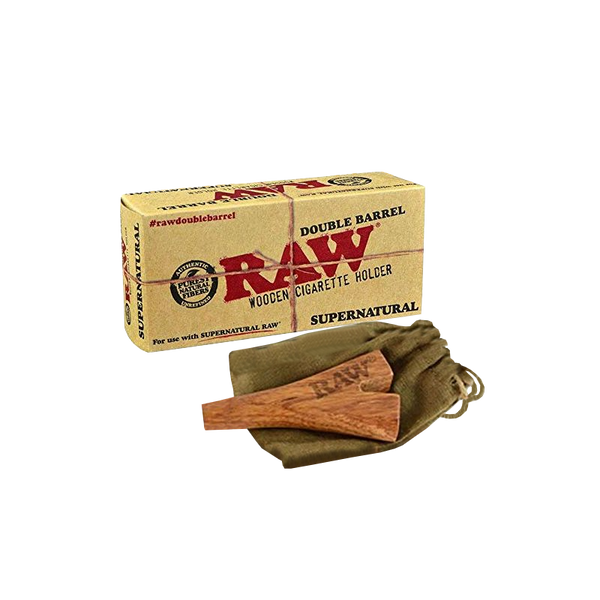 RAW Double Barrel Supernatural Wooden Cigarette Holder
