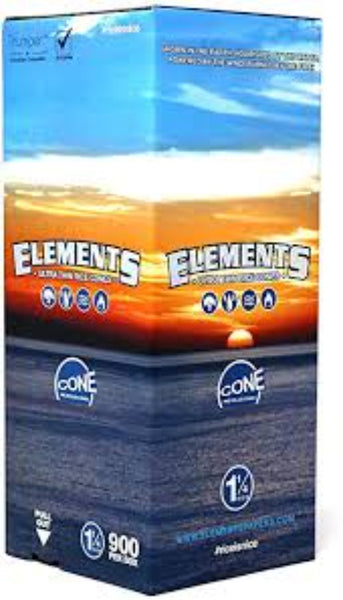 Elements 1 1/4 Size Pre Rolled Cones 900ct. Bulk Box